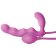 Розовый безремневой страпон Mischief с увеличением объема - 21,6 см.