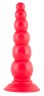 Красная анальная ёлочка с 6 шариками - 17,5 см.
