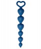 Синяя анальная цепочка Heart Ray - 17,5 см.