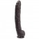 Черный длинный фаллоимитатор с мошонкой - 39 см.