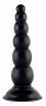 Чёрная анальная ёлочка с 6 шариками - 17,5 см.