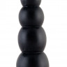Чёрная анальная ёлочка с 6 шариками - 17,5 см.