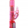Розовый вибратор MINI MARVELOUS RABBIT с ротацией ствола - 19 см.