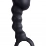 Чёрный анальный стимулятор с кольцом HEAD INVADER - 13 см.