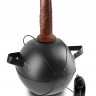 Мини-мяч с фаллической насадкой коричневого цвета и вибрацией Vibrating Mini Sex Ball with 7  Dildo