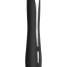 Чёрный вибратор F10 с серебристой вставкой - 20 см.