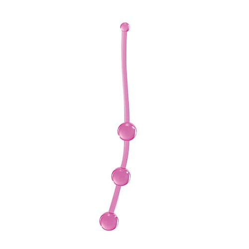 Розовая анальная цепочка JAMMY JELLY ANAL 3 BEADS PINK - 15 см.