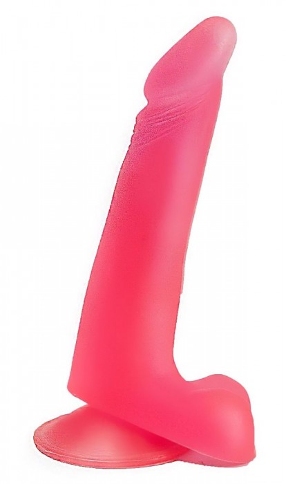 Розовый фаллоимитатор на присоске без вибрации - 17,8 см.