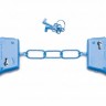 Голубые металлические наручники SHOTS TOYS Blue