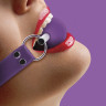 Кляп-шар на фиолетовых ремешках Solid Ball Gag