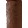 Коричневый фаллоимитатор King Cock 10  Chubby - 25 см.