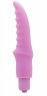 Розовый вибратор Scallop Bullet Pink с рёбрышками - 14 см.