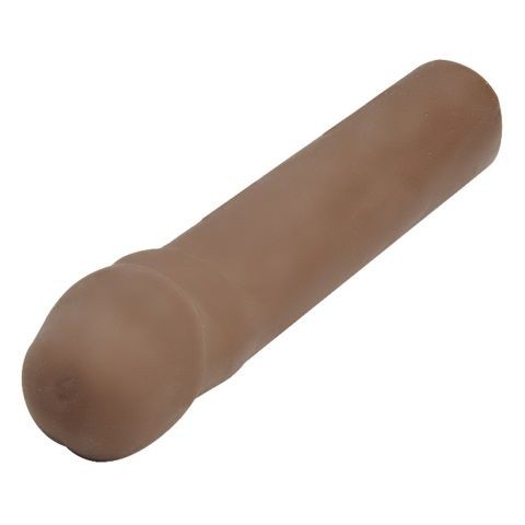 Коричневая насадка-удлинитель CyberSkin 1.5 inch Transformer Penis Extension Dark - 19 см.