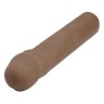 Коричневая насадка-удлинитель CyberSkin 1.5 inch Transformer Penis Extension Dark - 19 см.