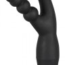 Чёрный анально-вагинальный вибратор Double Vibrator - 21 см.
