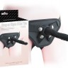 Черный вибрострапон 5.5 inch Strap-on Ripple Dildo Vibe - 13,8 см.