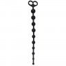 Чёрная анальная цепочка с 10 звеньями ANAL JUGGLING BALL SILICONE - 33,6 см.