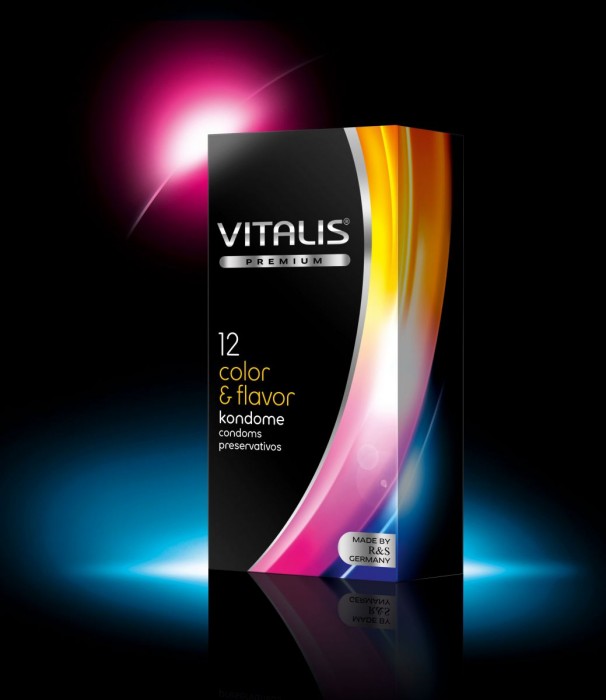 Цветные ароматизированные презервативы VITALIS premium №12 Color   flavor - 12 шт.