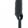 Серая насадка с анальной вставкой Stretchy Penis Exten and Plug  No.38