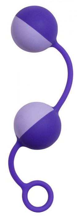 Фиолетовые вагинальные шарики PURRFECT SILICONE DUO TONE BALLS PURPLE