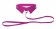 Розовый кожаный воротник с поводком Pink OUCH!