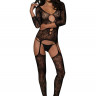 Комбинезон с цветочным узором Floral Lace Leg Avenue