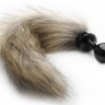 Черная маленькая анальная пробка с хвостиком Fox Tail Buttplug