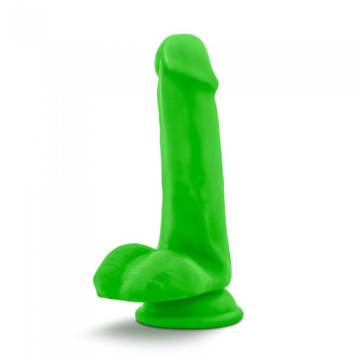 Зеленый реалистичный фаллоимитатор на присоске NEO 6INCH DUAL DENSITY COCK - 15,2 см.