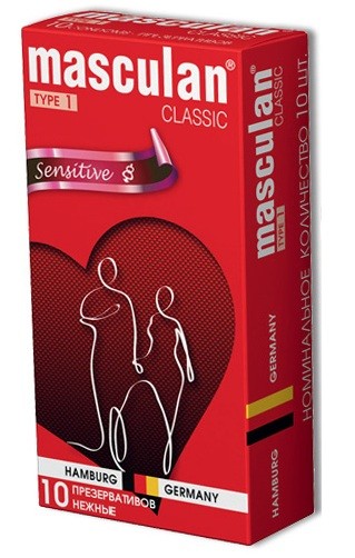 Розовые презервативы Masculan Classic Sensitive - 10 шт.