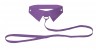 Фиолетовый кожаный воротник с поводком Purple OUCH!