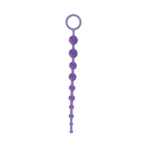 Фиолетовая анальная цепочка с 10 шариками JAMMY JELLY ANAL 10 BEADS - 32 см.