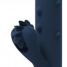 Синий вибромассажер-кролик ATHENA - 23 см.