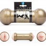 Двусторонний мастурбатор Double Pumped Gold - ротик и анус