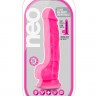 Розовый реалистичный фаллоимитатор на присоске NEO 7.5INCH DUAL DENSITY COCK W. BALLS - 19 см.