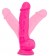 Розовый реалистичный фаллоимитатор на присоске NEO 7.5INCH DUAL DENSITY COCK W. BALLS - 19 см.