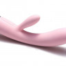 Нежно-розовый вибратор Alice с клиторальным стимулятором