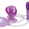 Фиолетовая вагинальная помпа с виброязычком