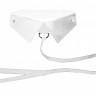 Белый кожаный воротник с поводком White OUCH!