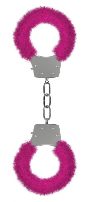 Розовые пушистые наручники OUCH! Pink