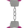 Розовые пушистые наручники OUCH! Pink
