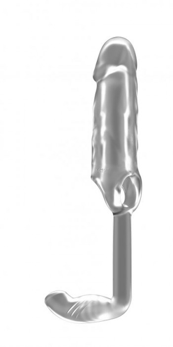 Прозрачная насадка с анальной вставкой Stretchy Penis Exten and Plug  No.38