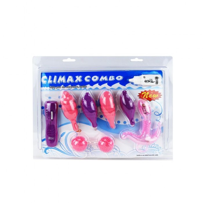 Вибронабор Climax Combo: вагинальные шарики, 5 стимуляторов и пульт-контроллер