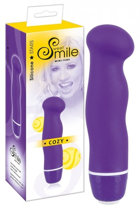 Фиолетовый вибратор Smile Mini Cozy - 13 см.