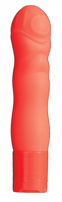 Оранжевый мини-вибромассажёр NEON BLISS VIBRATOR - 9 см.