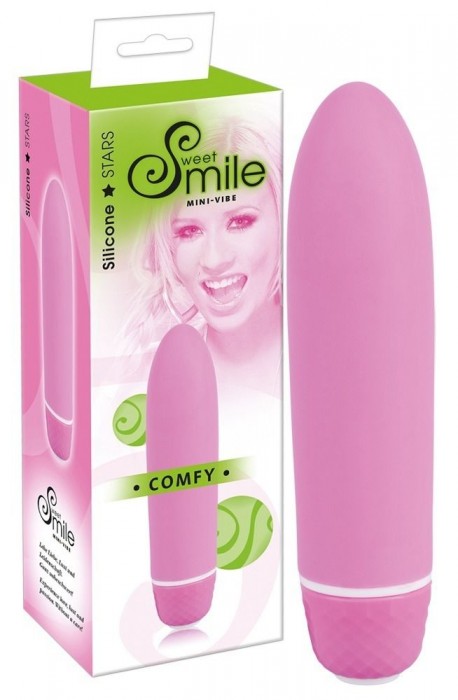 Розовый вибратор Smile Mini Comfy - 13 см.