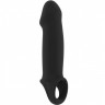 Чёрная насадка с подхватом Stretchy Penis Extension No.33