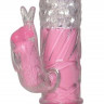 Розовый вибратор Vibrating Rabbit с клиторальным зайчиком - 22 см.