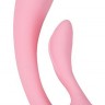 Розовый вибромассажёр G-wave с гибким клиторальным отростком - 18 см.