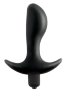 Чёрная анальная вибропробка с широким основанием Vibrating Perfect Plug - 12,5 см.