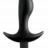Чёрная анальная вибропробка с широким основанием Vibrating Perfect Plug - 12,5 см.